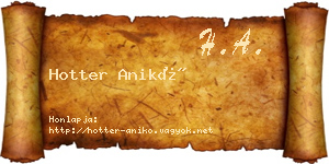 Hotter Anikó névjegykártya